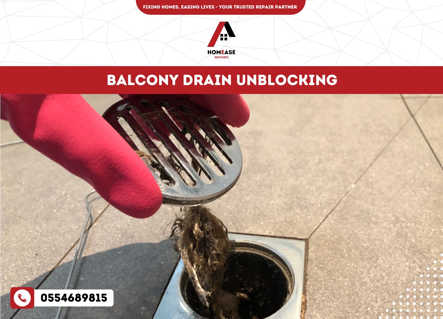 Balcony Drain Unblocking